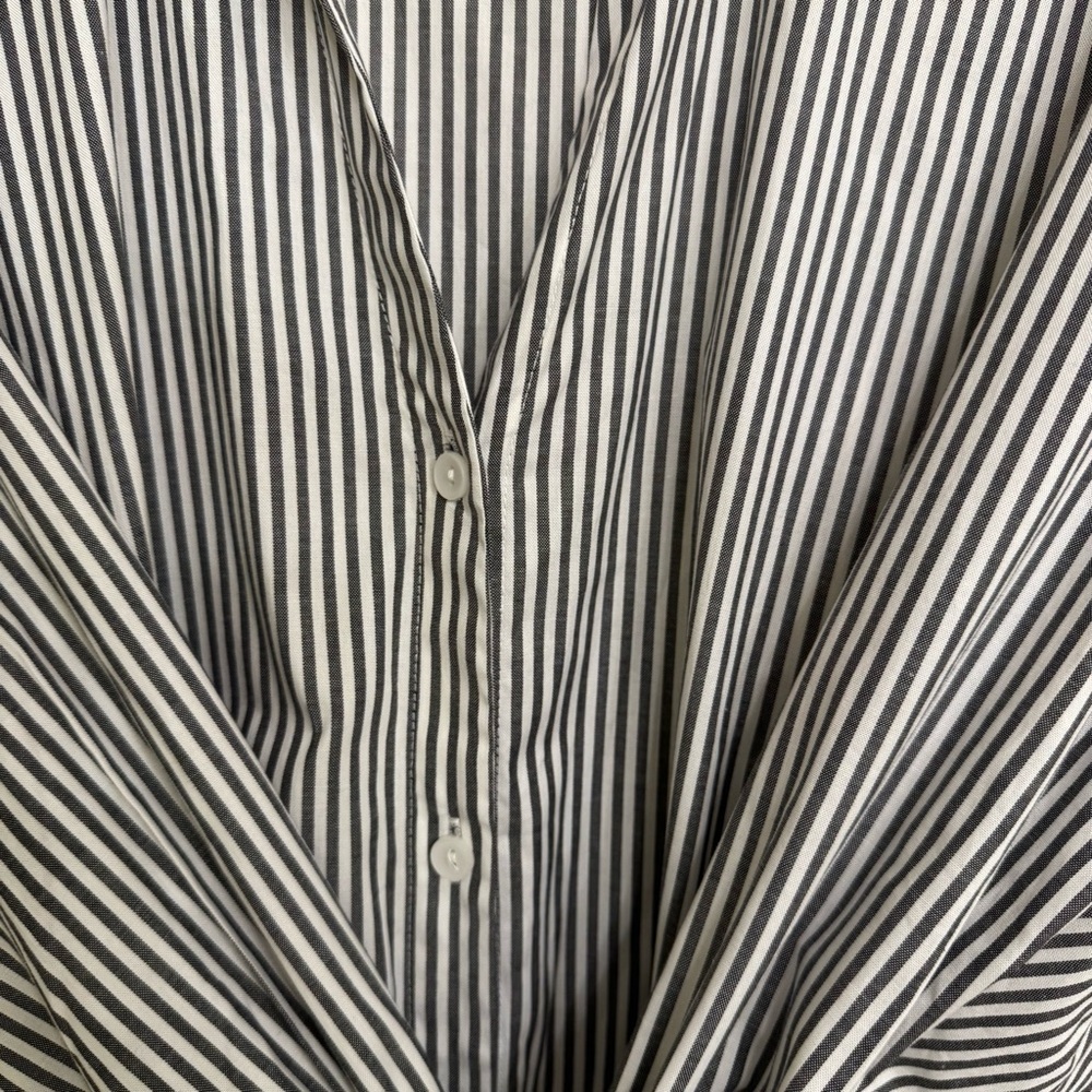 Brochu Walker Ashland Button Front Midi Dress - Fraser Grey Stripe L - Picture 6 of 13